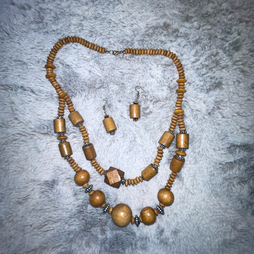 Wood Necklace Set